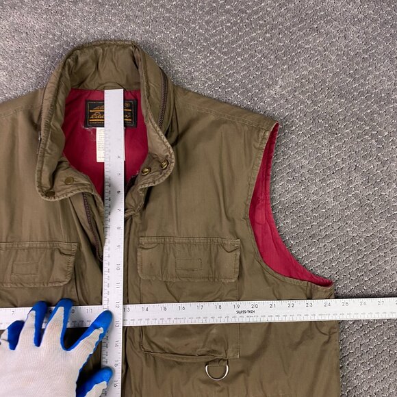 Vintage Eddie Bauer Vest Men's Large Khaki Full Zip Utility Hiking Outdoor Korea - Picture 13 of 16